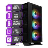 Pc Gamer Mancer, Intel I5, Rtx 4060, 16gb Ddr4, Ssd 512gb