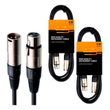 Pack X2 Cable Xlr (cannon) Microfono Profesional - 6 Metros