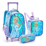 Kit Rodinha Escolar Infantil Feminina Princesa Da Neve