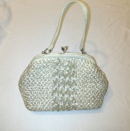 Cartera Vintage Antigua Blanca Rafia + Regalo Vincha