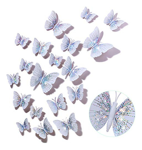 48 Piezas De Pegatinas De Mariposas 3d Purpurina Desmon...