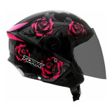 Capacete Para Moto Pro Tork Protork Flores Capacete  New Liberty 3 Elite Flowers  Rosa Fosco Tamanho 60 