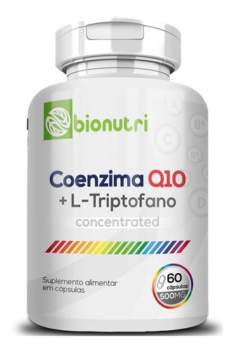 Coenzima Cq10 Pura L Tripofano 500mg 60 Capsulas Suplemento 