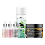 Kit Facial Con Hialurónico+limpiador Facial+exfoliante+serum