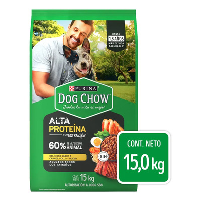 Dog Chow Alimento Para Perro Alta Proteína 15kg | Envío gratis