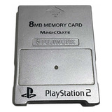 Memory Card Playstation 2 8mb Fujiwork Prata Original