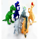 Set Dinosaurio Goma Muñeco X6 Juguete Infantil Dino Color Ca