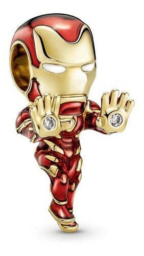 Charm Iron Man De The Avengers Recubrimiento Oro 14k