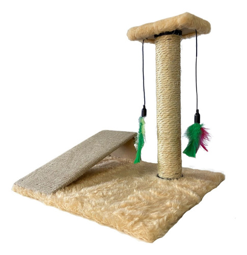 Arranhador De Gato Rampa 2 Andares 100% Sisal Natural C/ Cor Bege