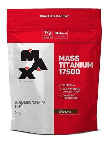 Mass Max Titanium 17500 3kg - Hipercalórico + Massa Muscular