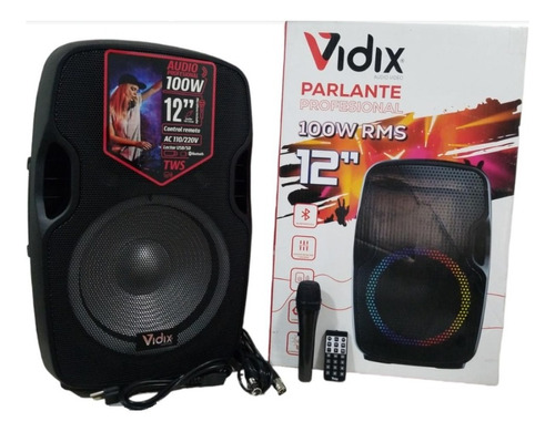 Cabina Sonido Parlante 12´´ 100w Bluetooth Micrófono Control