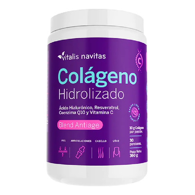 Suplemento en polvo Vitalis Navitas Colágeno Hidrolizado sabor limón en pote de 360g 30 un | Envío gratis