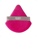Esponja Puff Para Pó Ruby Kisses Triangular Rosa E Cinza