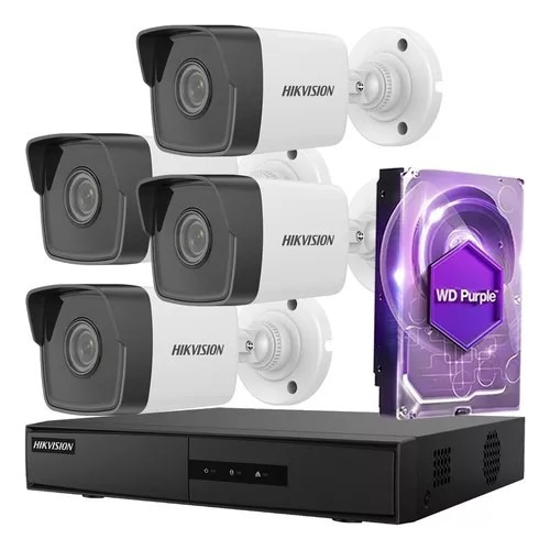 Kit Ip Hikvision Nvr 8ch Full 8poe + 4cam 4mp + 1tb Martinez