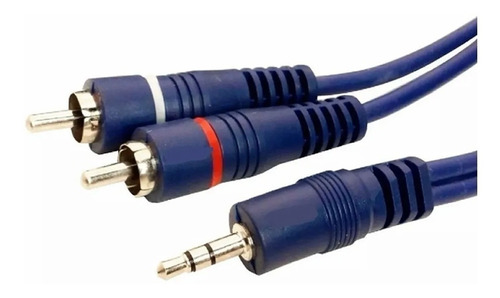 Cable 2 Rca Macho - Mini Plug 3.5mm 6 Metros Reforzado