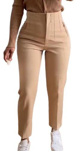 Calça Modelo Zara Tecido Alfaiataria Feminina Cintura Alta