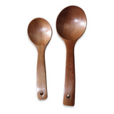 Set Cucharas Cocina De Madera X2