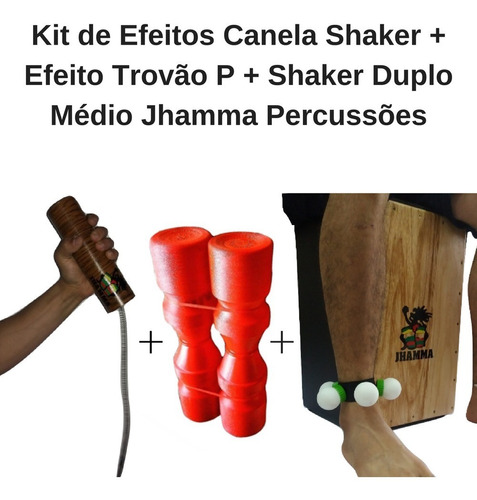 Kit De Percussão Shaker Ganzá Trovão E Canela Shaker