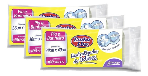 300 Un Saco Lixo Branco Perfumado Pia Banheiro Anti Odores