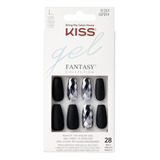 Uñas Glue-on Kiss Glam Fantasy - Diamond Silver Black