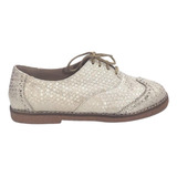 Zapatos Oxford Mujer Acordonado Cuero Picado Quica Baires