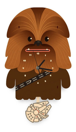 Reloj Péndulo Madera Niños Adultos Chewie Star Wars Woodaloo