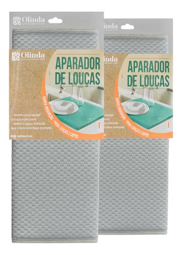 Tapete De Pia Escorredor Louças Taças Microfibra Kit Com 2un