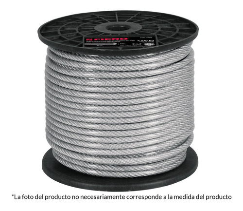 Cable Acero Recubierto Pvc 3/16  7x7 Hilos 75 Mt Fiero 44217