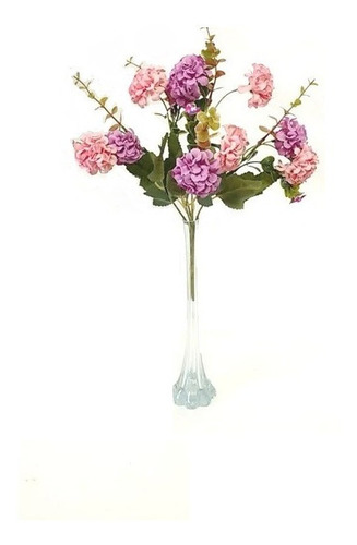 Buquê De Mini Hortênsias Azuis Flor Artificial Folhas Decora