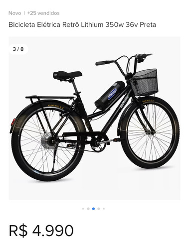 Bicicleta Elétrica Retrô Lithium