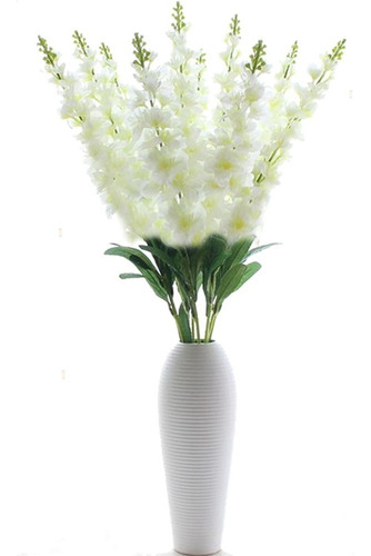 Hermosa Flor Decorativa Delfinio Jacinto Artificial X1 Mnr