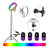 Aro Multi Colores Rgb 26 Cm Sensor Musica + Tripode 2m