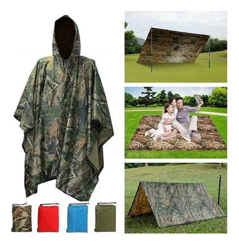 Poncho De Camuflaje Impermeable Capa Tienda Militar