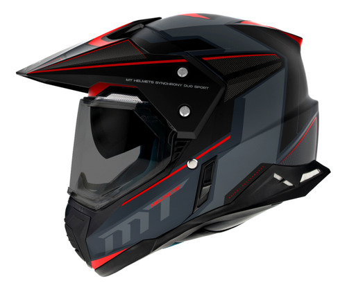 Casco Moto Mt Synchrony Duo Sport Patrol B5 Rojo Brillo