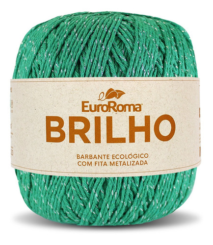 Barbante Brilho Prata 400g N°6 4/6 Fios 406m Euroroma Cor Verde Bandeira