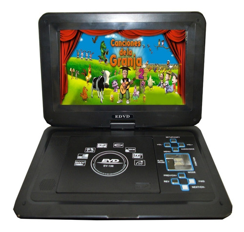 Dvd Portatil Pantalla Auto Grande Led Hd Tv Usb Sd + Consola Video Juegos Y Joystick Reproductor Peliculas Musica Viajes