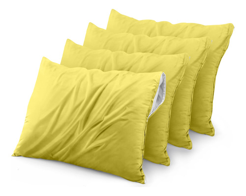 Protector De Almohada Impermeable Paquete De 4 King Amarillo