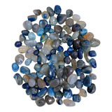 Cristal  Pedra Rolada  Ágata Azul Natural Pacote Com 100g