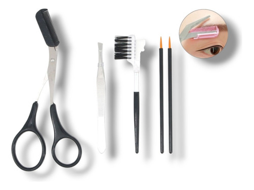 Kit Para Cejas Pinzas Grooming 5 Unidades Perfilado