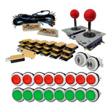 Kit Arcade Usb 2 Player Bb/palanca Roja