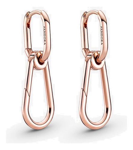 Pendientes Eslabon Serie Me Plata Rose Gold  Incluye Empaque