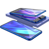 Capa Magnetica P Samsung A71 Vidro 2 Lados Alumínio Azul