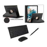 Kit Teclado E Mouse Sem Fio + Pel. P/ Tablet Galaxy A8 X200