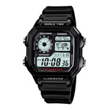 Reloj Casio Hombre Ae-1200wh-1av, Luz Mapa, Alarma, Crono