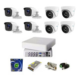 Kit Cftv Dvr 8 Canais Hilook + 08 Cameras+ Fonte + Bnc + P4