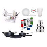 Set Hogar 95 Pz Vajilla Vasos Bateria De Cocina Cubiertos