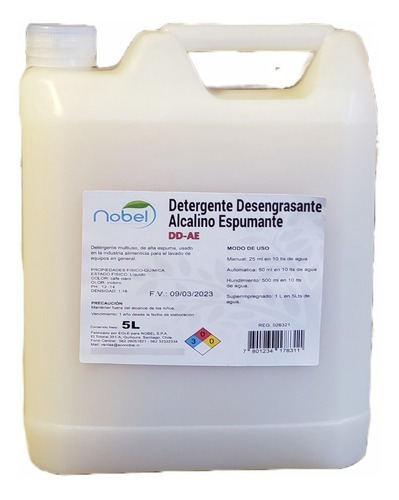 Detergente Desengrasante Alcalino Alta Espuma 5 Lts