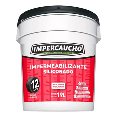 Impermeabilizante Exterior Impercaucho 12 Años Para Cemento Color Blanco Acabado Mate 19l | Envío gratis