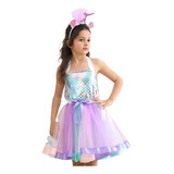 Vestido Tutú De La Princesa Ariel Sirenita Con Diadema 2023
