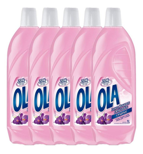 Kit Com 5 Lava Roupas Ola Original 1l Cada